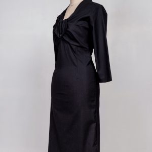 50’s femme fatale pin up mid century little black dress
