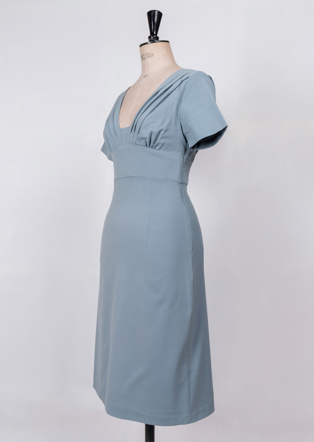 Art Deco 30’s dress (blue-grey) - Dorian Boutique