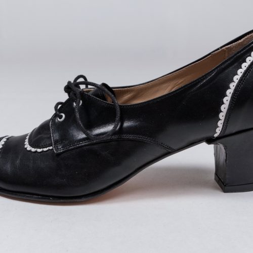 Corin 20’s-30’s style derby shoes (black and white) - Dorian Boutique