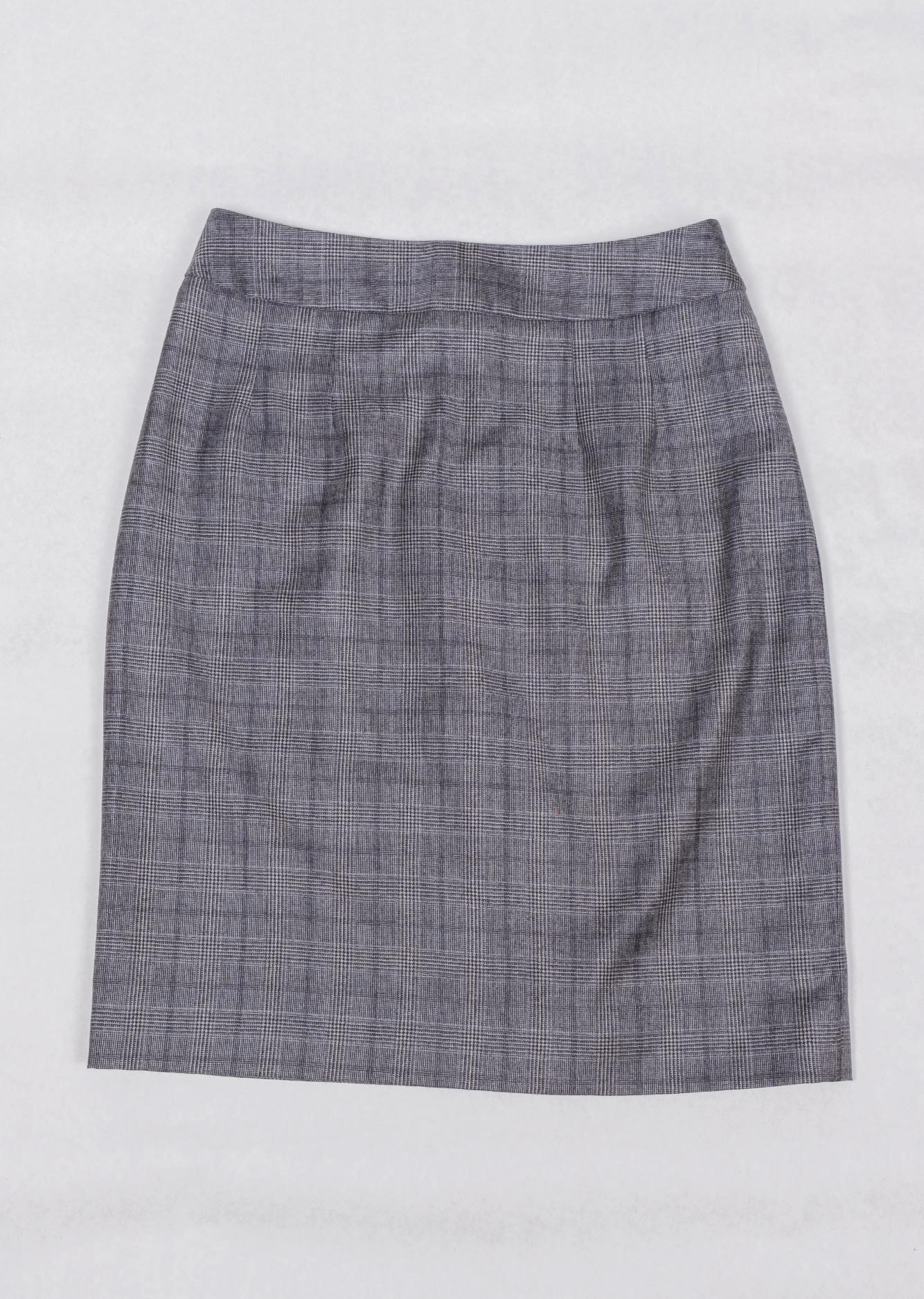 AGNES N°4 60’s Prince of Wales tailored straight skirt (Grey) - Dorian Boutique